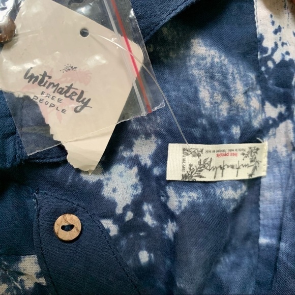 Free People Sydney Sleep Shirt in Blue sz M/L - Picture 4 of 4